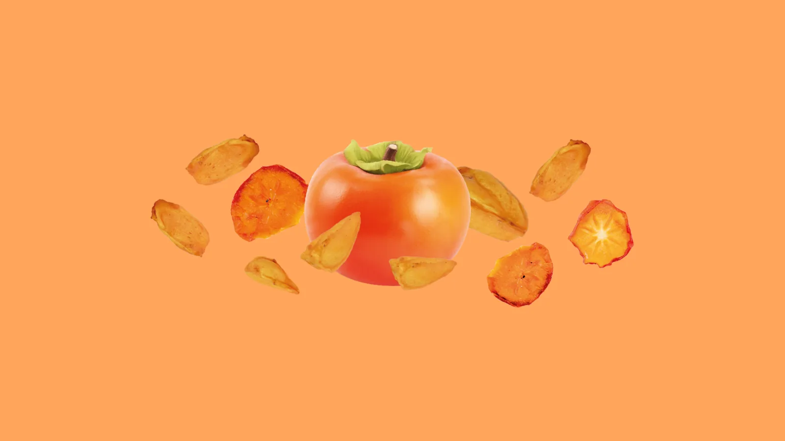 Dried persimmon with fresh persimmon