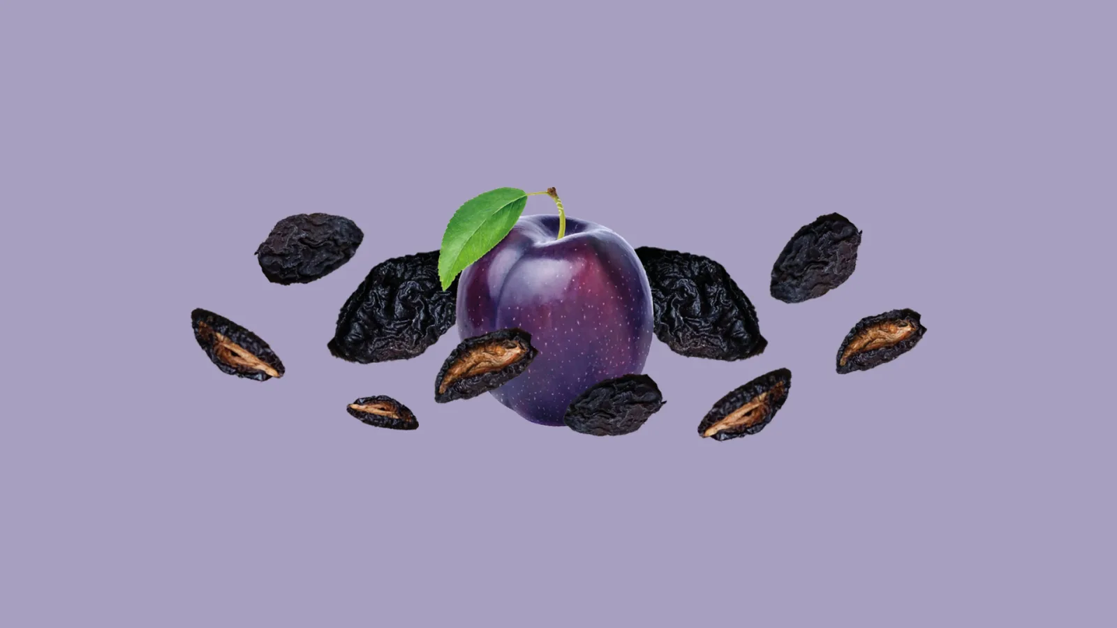 Fresh plum with dried prunes
