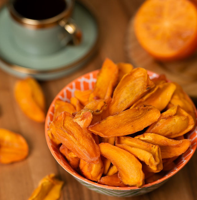 Bowl of dried persimmon